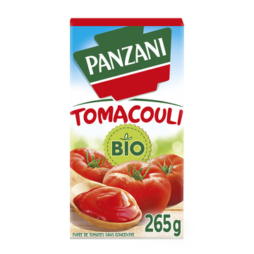 Purée de tomates sans concentré Bio Tomacouli PANZANI - brique 265g