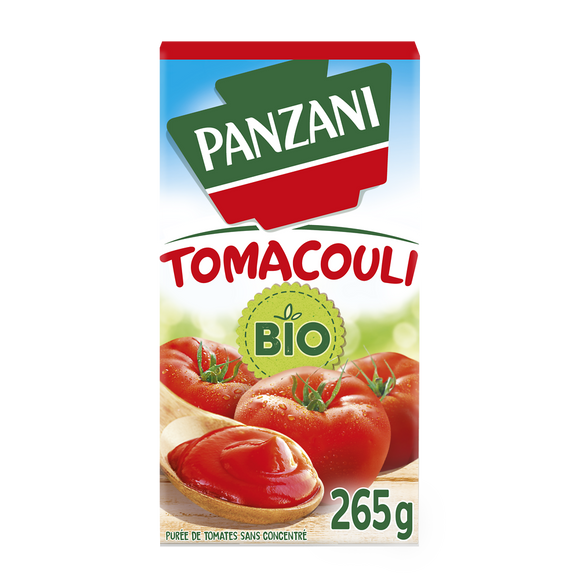 Purée de tomates sans concentré Bio Tomacouli PANZANI - brique 265g