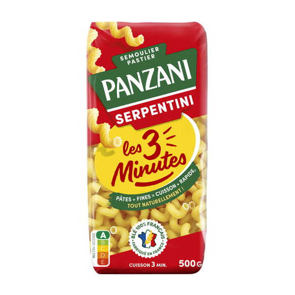 Pâtes SERPENTINI 3 minutes PANZANI - 500G