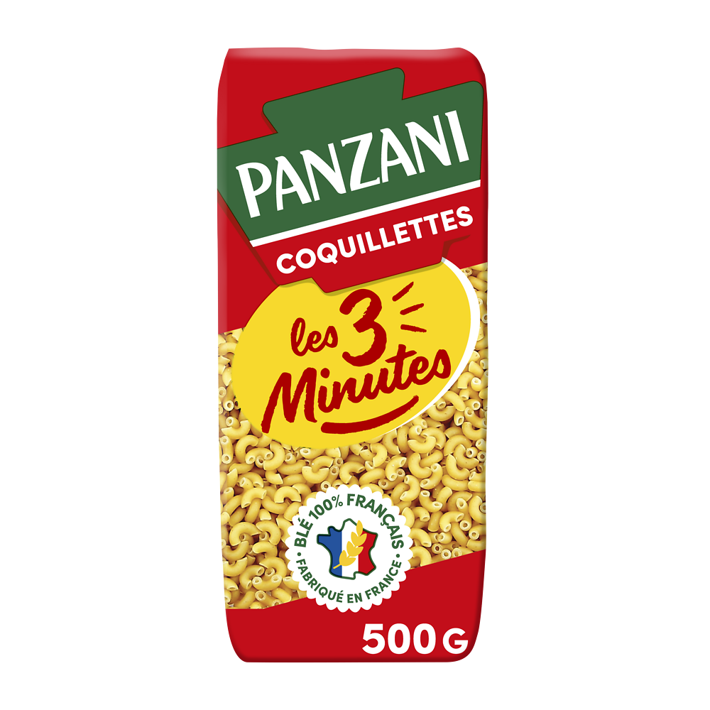 Pâtes COQUILLETTE 3 minutes PANZANI - 500g