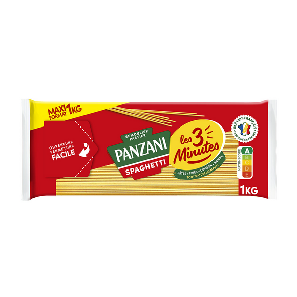 Pâtes SPAGHETTI 3 minutes PANZANI - 1kg