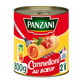 Cannellonis pur boeuf à l'huile d'olive PANZANI, boîte de 800g
