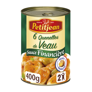 Quenelle de veau sauce financière PETIT JEAN, boîte de 400g