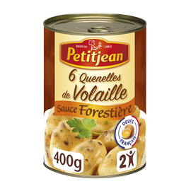 Quenelle volaille sauce champignon PETIT JEAN, boîte de 400g