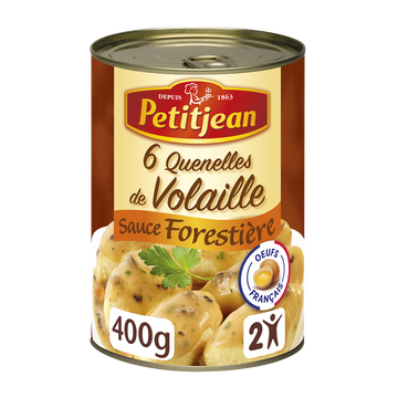 Quenelle volaille sauce champignon PETIT JEAN, boîte de 400g