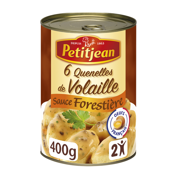 Quenelle volaille sauce champignon PETIT JEAN, boîte de 400g
