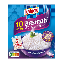 Riz basmati LUSTUCRU sachets cuisson, 5X90g soit 450g