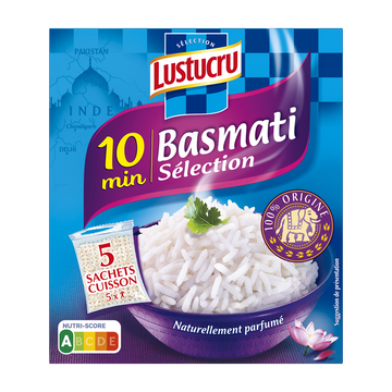 Riz basmati LUSTUCRU sachets cuisson, 5X90g soit 450g