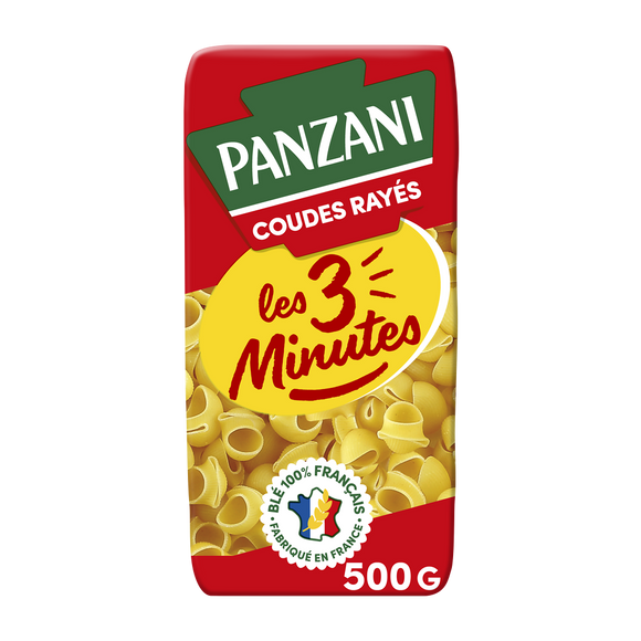 Pâtes COUDES RAYES 3 minutes PANZANI - 500g