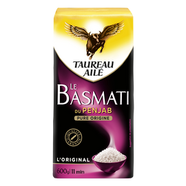 Riz basmati penjab long grain naturellement parfumé TAUREAU AILE, 600g