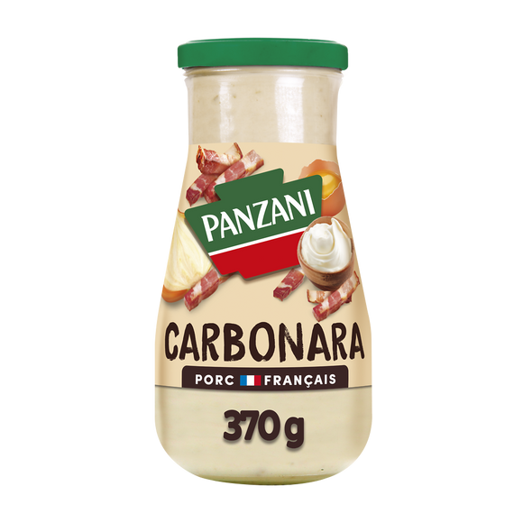 Sauce Carbonara lardons fumés et oignons porc Français PANZANI - 370g