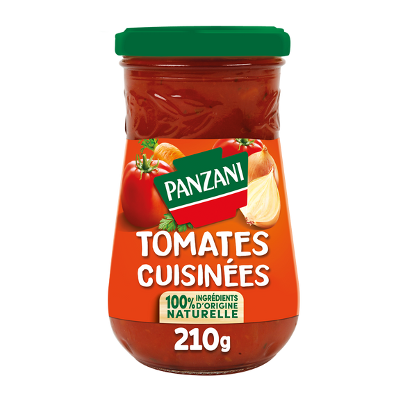 Sauce Tomates Cuisinées 100% ingrédients d'origine naturelle PANZANI -210g
