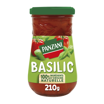 Sauce Tomate et Basilic 100% ingrédients d'origine naturelle PANZANI -210g