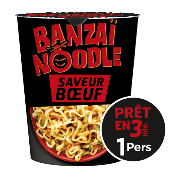 Nouilles instantanées Boeuf BANZAI NOODLE - CUP 67g