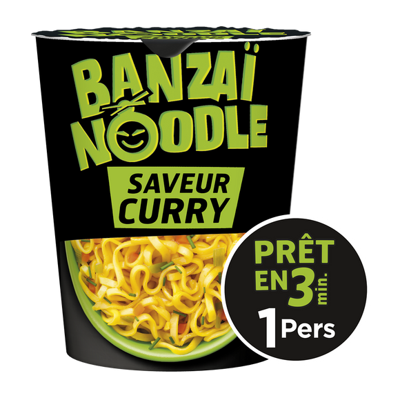 Pâtes instantanées Curry BANZAI NOODLE - Cup 67g