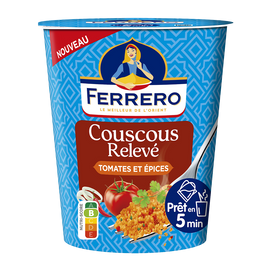 Couscous cuisiné relevé tomates épices prêt en 5mn FERRERO - Cup 80g
