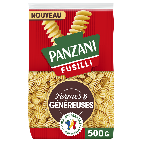 Pâtes FUSILLI Fermes et Généreuses blé Français PANZANI - 500g