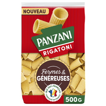 Pâtes RIGATONI Fermes et Généreuses blé Français PANZANI - 500g