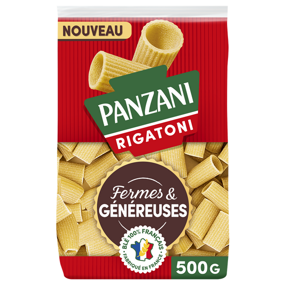 Pâtes RIGATONI Fermes et Généreuses blé Français PANZANI - 500g