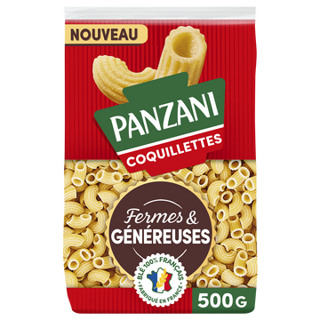 Pâtes COQUILLETTES Fermes et Généreuses blé Français PANZANI -500g