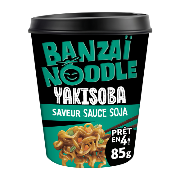 Yakisoba saveur sauce soja BANZAI NOODLE 85g