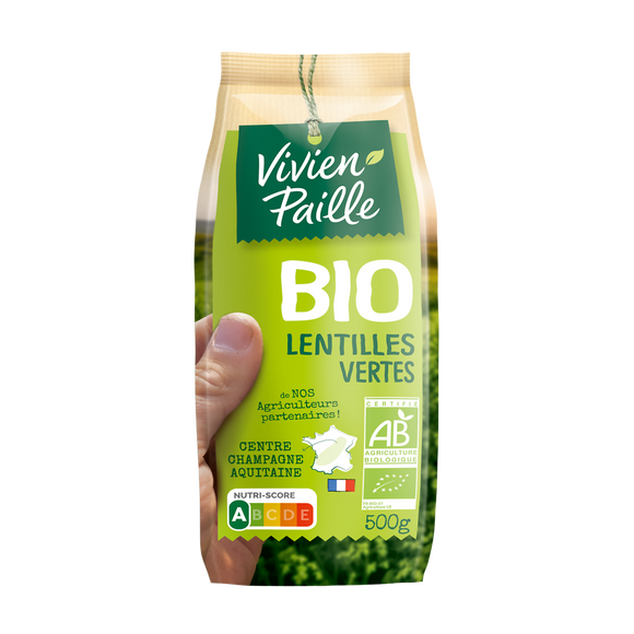 Lentilles vertes BIO VIVIEN PAILLE, étui de 500g