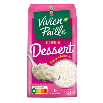 Riz rond blanc spécial dessert VIVIEN PAILLE, 1kg