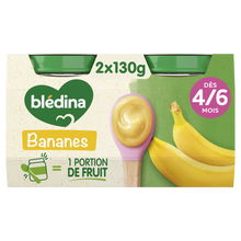 BLEDINA - Dessert bébé Banane, dès 4 mois - 2x130g