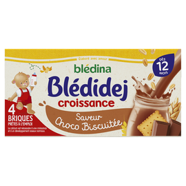 Lait et céréales bébé chocolat biscuité dès 12 mois BLEDIDEJ BLEDINA 4x250ml