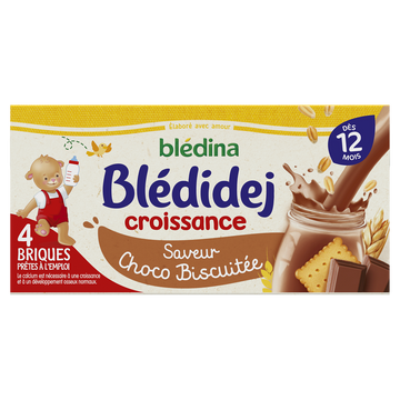 Lait et céréales bébé chocolat biscuité dès 12 mois BLEDIDEJ BLEDINA 4x250ml