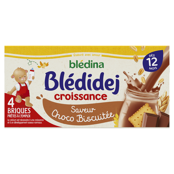 Lait et céréales bébé chocolat biscuité dès 12 mois BLEDIDEJ BLEDINA 4x250ml