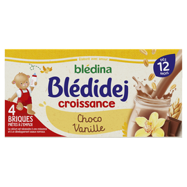 Lait et céréales bébé chocolat vanille dès 12 mois BLEDIDEJ BLEDINA 4x250ml