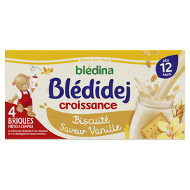 Lait et céréales bébé biscuité vanille dès 12 mois BLEDIDEJ BLEDINA 4x250ml
