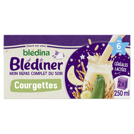 Lait et céréales bébé soir aux légumes courgettes dès 6 mois BLEDINERBLEDINA 2x250g