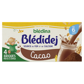Lait et céréales bébé saveur cacao dès 6 mois BLEDIDEJ BLEDINA 4x250ml