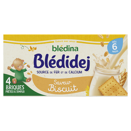 Lait et céréales bébé biscuité dès 6 mois BLEDIDEJ bledina - 4x250ml