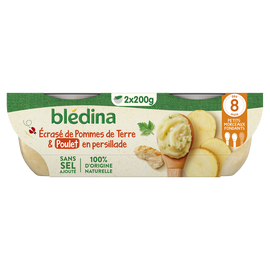Plats bébé pomme de terre poulet dès 8 mois BLEDINA 2x200g