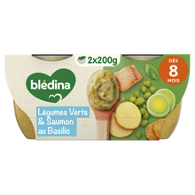 BLEDINA BLEDICHEF - Plat bébé du midi Petits légumes Saumon, dès 8 mois - 2x200g - Repas bébé