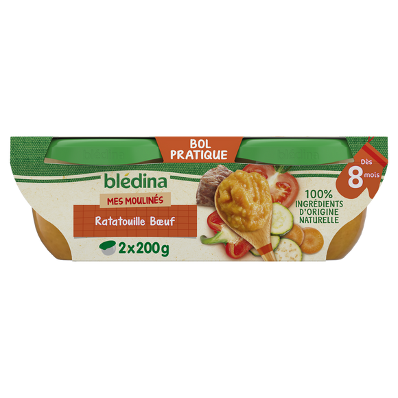 Plats bébé ratatouille boeuf dès 8 mois BLEDINA 2X200g