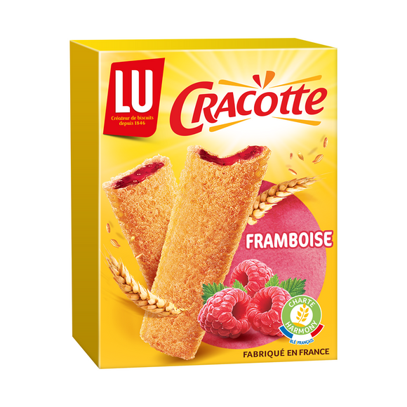 Biscottes fourrées à la framboise CRACOTTE - Paquet de 200g