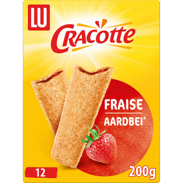 Biscottes fourrées à la fraise CRACOTTE - Paquet de 200g
