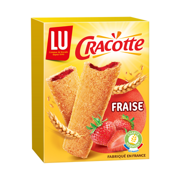 Biscottes fourrées à la fraise CRACOTTE - Paquet de 200g