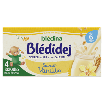 Lait et céréales bébé vanille dès 6 mois BLEDIDEJ BLEDINA 4x250ml