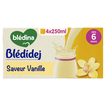 BLEDINA BLEDIDEJ - Lait et céréales vanille, de 6 à 12 mois - 4x250ml