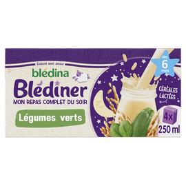 Lait et céréales bébé soir aux légumes verts dès 6 mois BLEDINER BLEDINA 4x250g