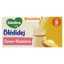 BLEDINA BLEDIDEJ - Lait et céréales saveur madeleine, dès 9 mois - 4x250ml