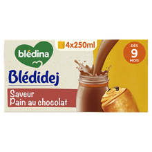 BLEDINA BLEDIDEJ - Lait et céréales saveur pain au chocolat, dès 9 mois - 4x250ml