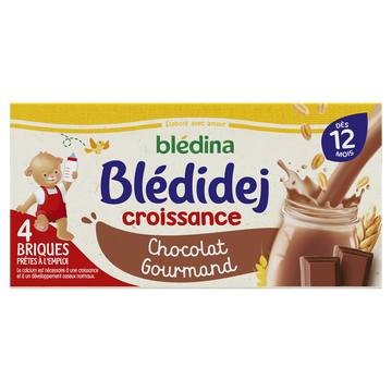 Lait et céréales bébé chocolat dès 12 mois BLEDIDEJ BLEDINA 4x250ml