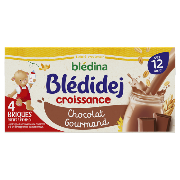 Lait et céréales bébé chocolat dès 12 mois BLEDIDEJ BLEDINA 4x250ml