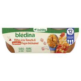 Plats bébé tomates pâtes jambon dès 12 mois BLEDINA 2x200g
